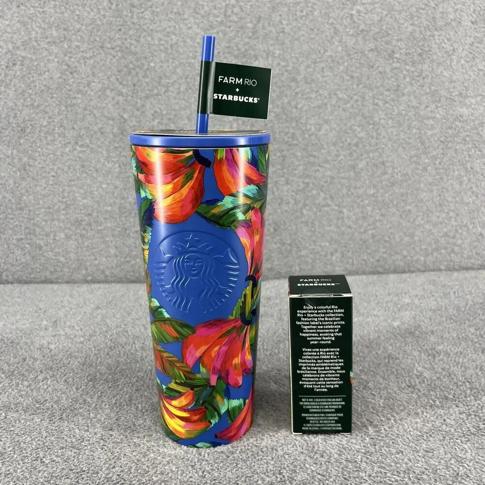 Starbucks Limited Edition Farm Rio Blue Banana Collection Tumbler Key Chain 24oz